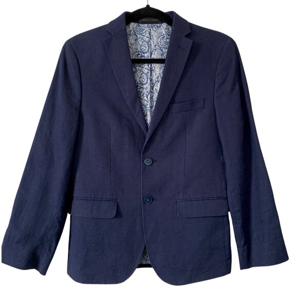 LAUREN by Ralph Lauren | 100% Linen Women’s Blazer Navy Blue - Picture 1 of 16